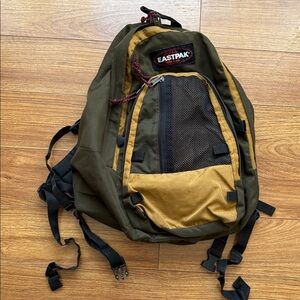 Eastpak Two-Tone Olive Green and Mustard Daypack